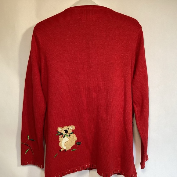 Quacker Factory Koala Bear Cardigan Sweater  Women’s size Medium - Picture 7 of 14